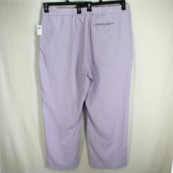 Old Navy Linen Blend Taylor Wide Leg Trousers Womens Size XXL Lavender High Rise - Picture 3 of 5